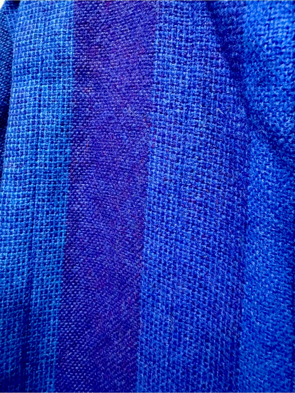 Vtg 80s Avoca Ireland Pure Wool Blue Purple Striped Jacket Unisex M XL - Picture 9 of 9